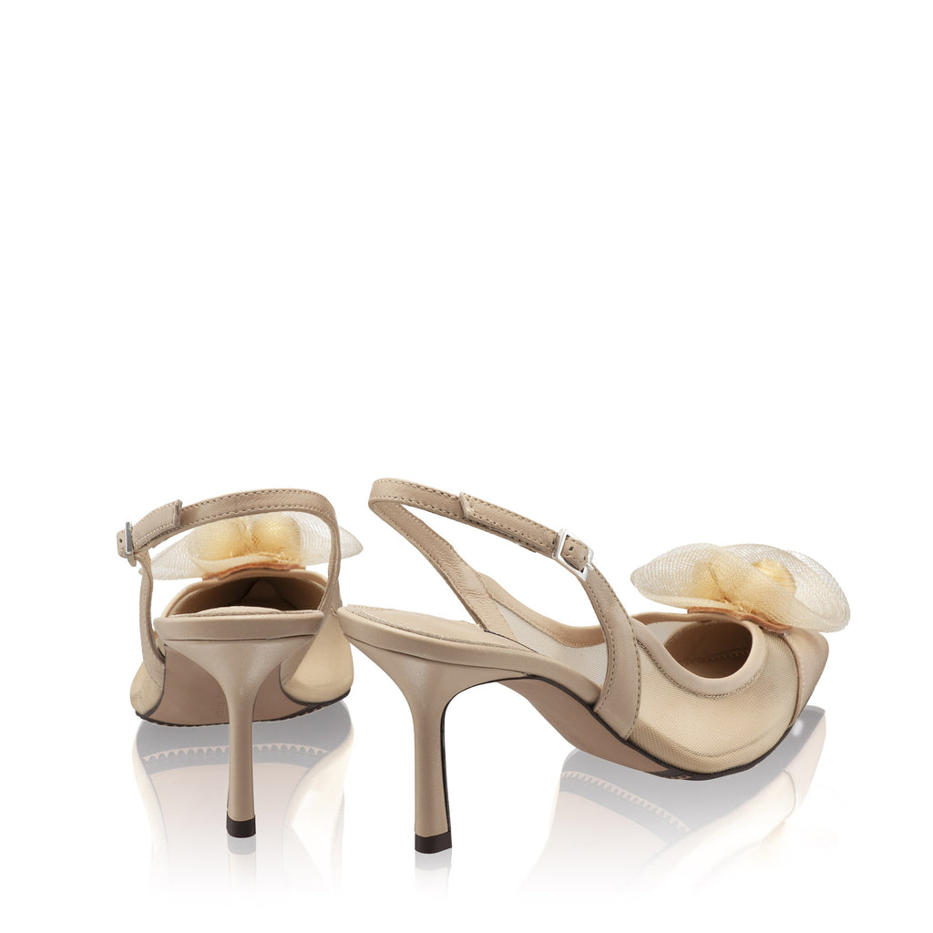 Pantofi Eleganti Dama 8086 Nappa+Rete Bej