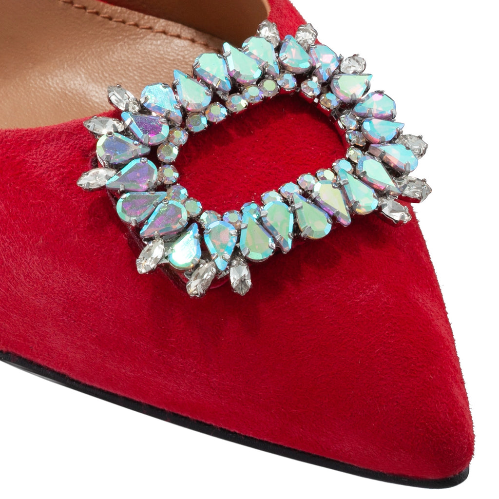 Pantofi Eleganti Dama 7549 Camoscio Rosu