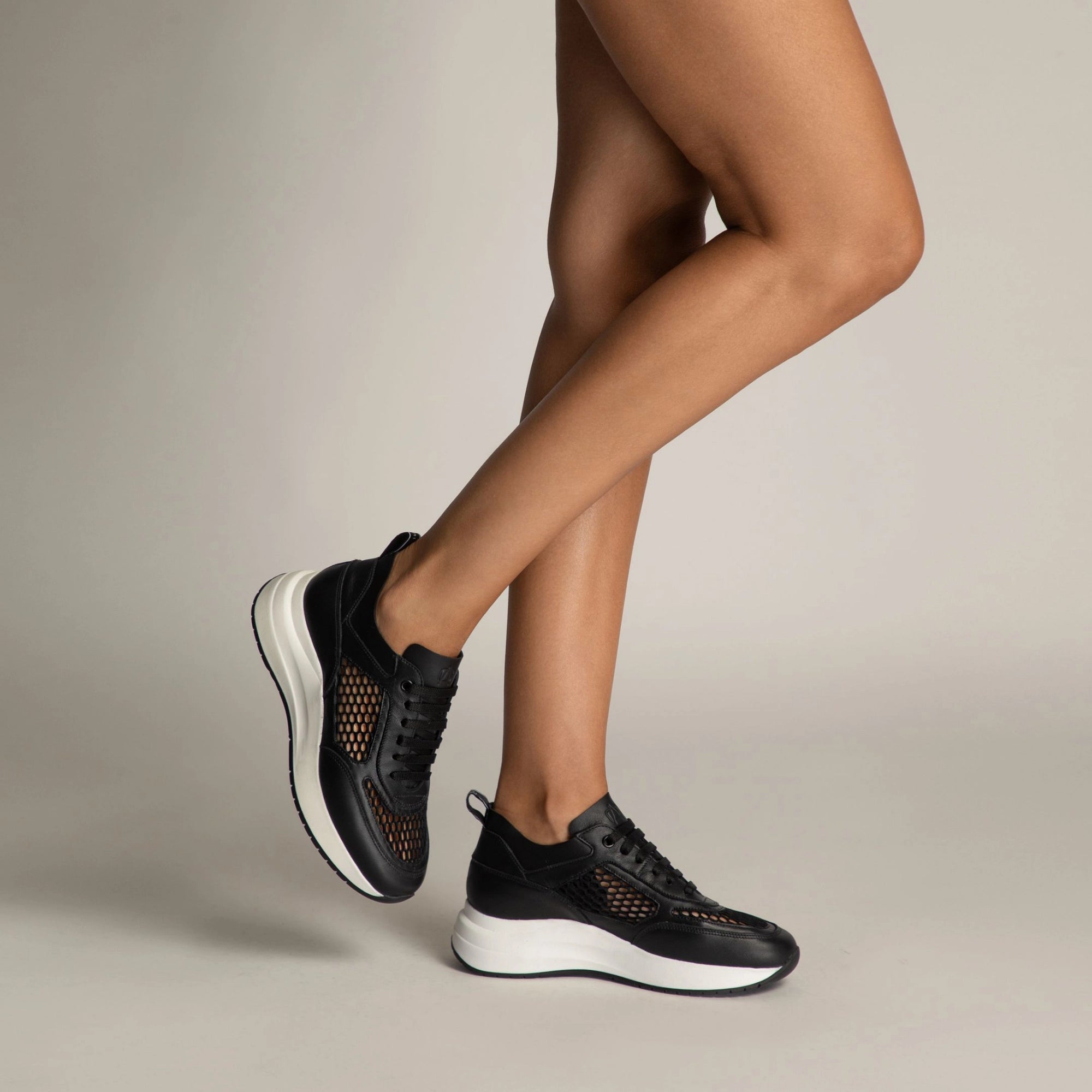 Pantofi Sport Dama 8132 Vitello+Rete Negru