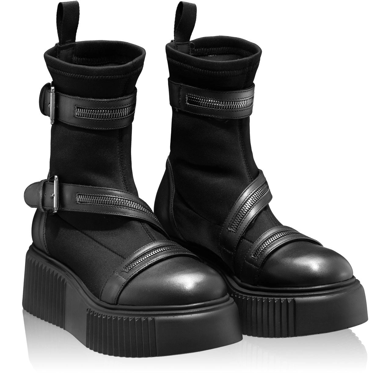 Ghete Dama 7131 Vitello+Stretch Negru