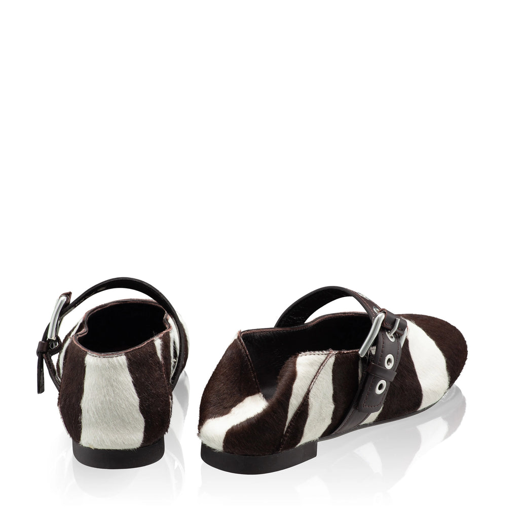 Balerini Dama 8173 Cavallino Zebra Alb+Maro