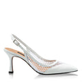 Pantofi Decupati Dama 8095 Vitello+Rete Alb