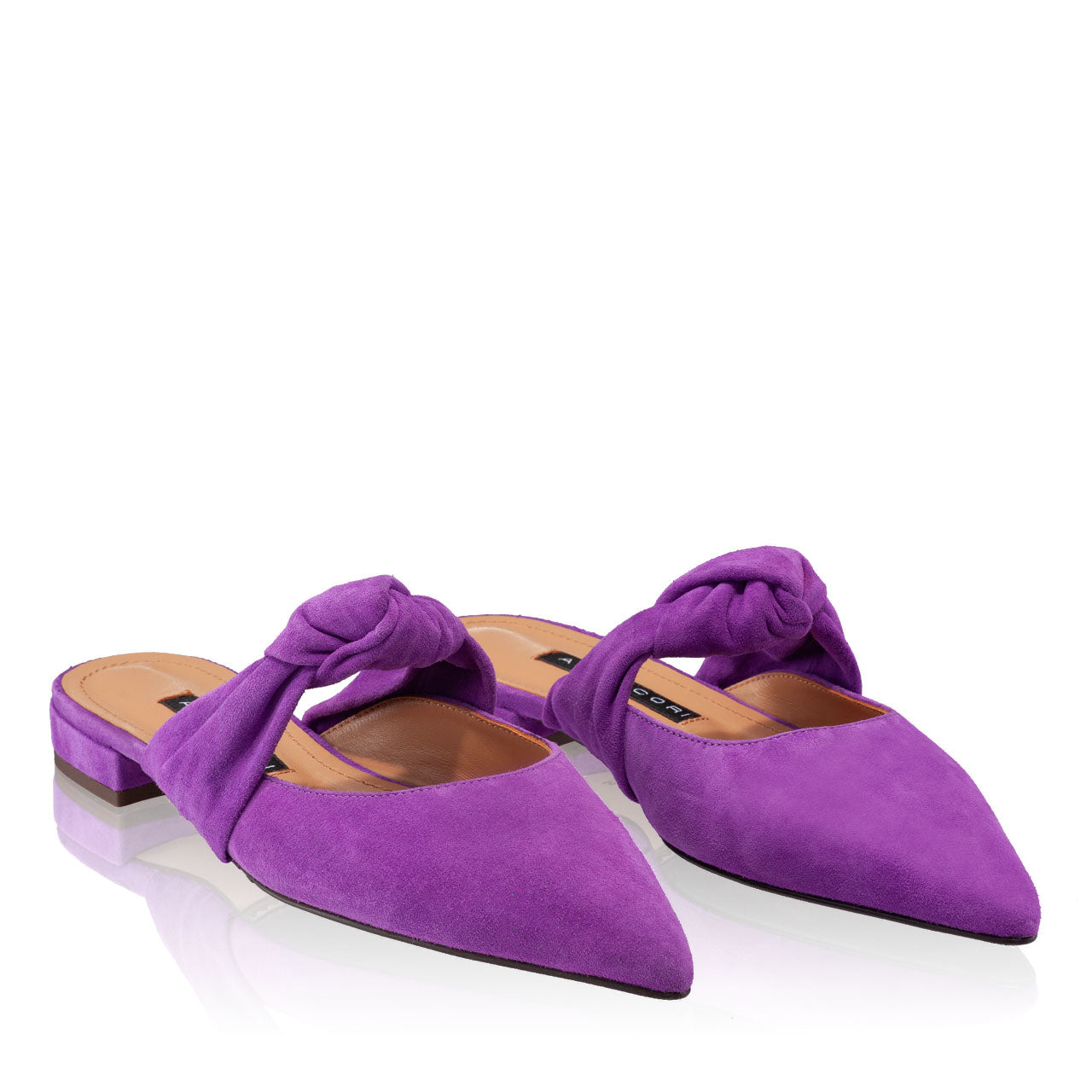 Papuci din piele Dama 5978 Camoscio Viola