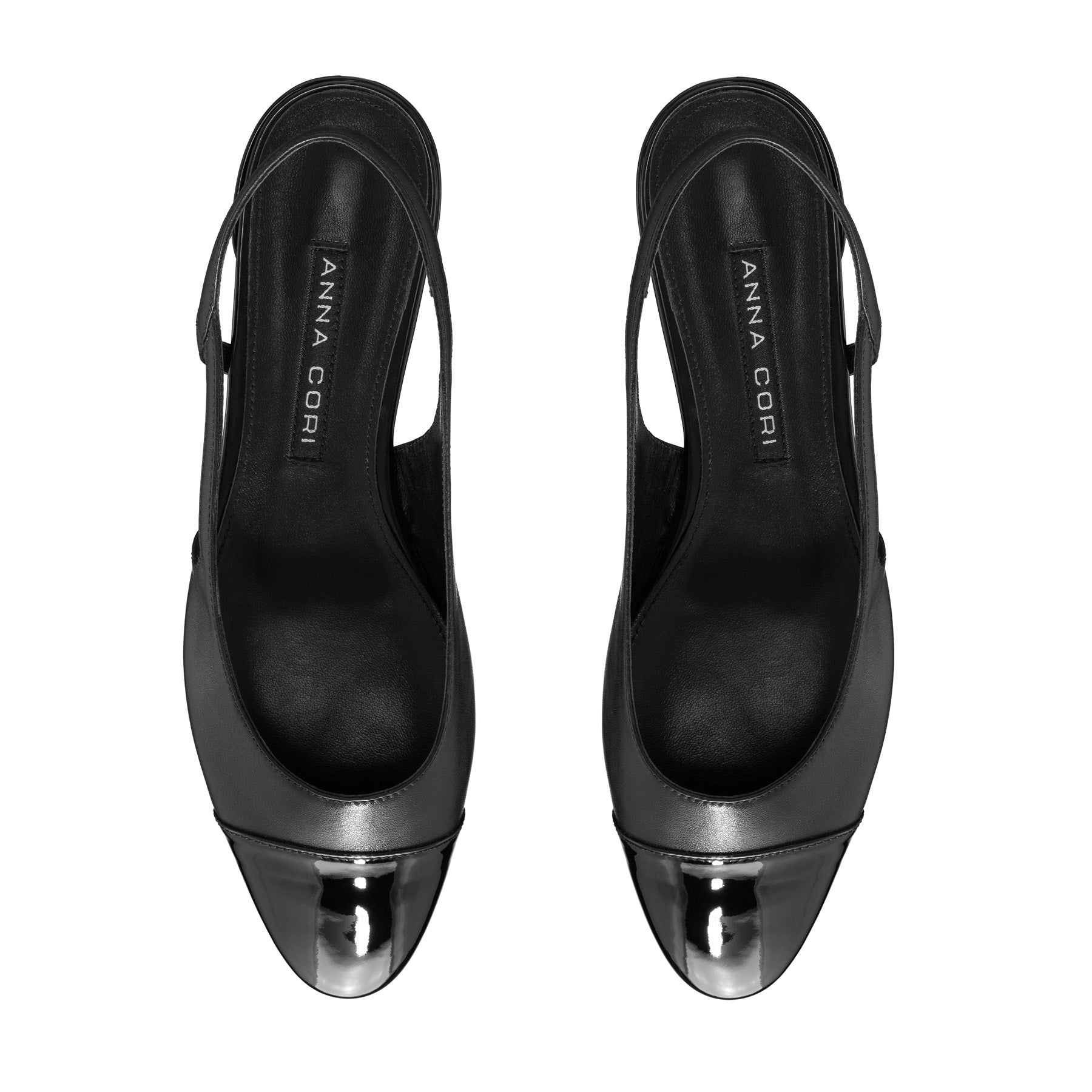 Pantofi Decupati Dama 8078 Vitello+Lac Negru