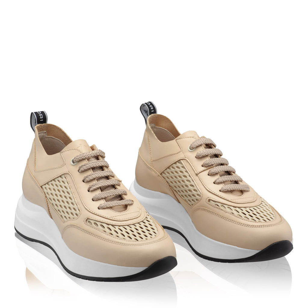 Pantofi Sport Dama 8132 Vitello+Rete Bej