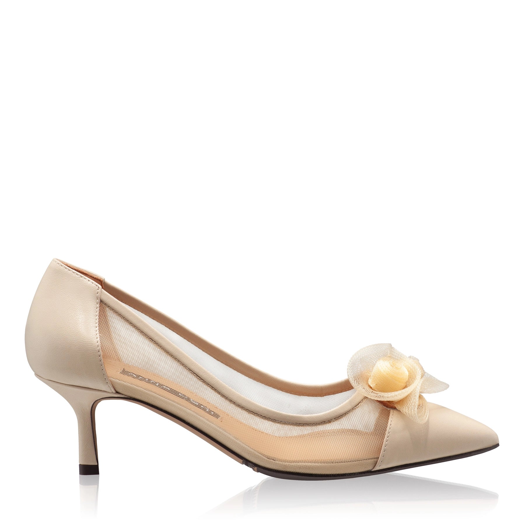 Pantofi Eleganti Dama 8081 Vitello+Rete Bej