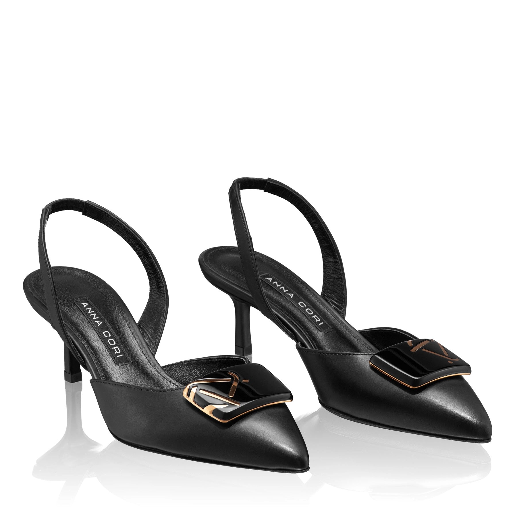 Pantofi Decupati Dama 8123 Vitello Negru