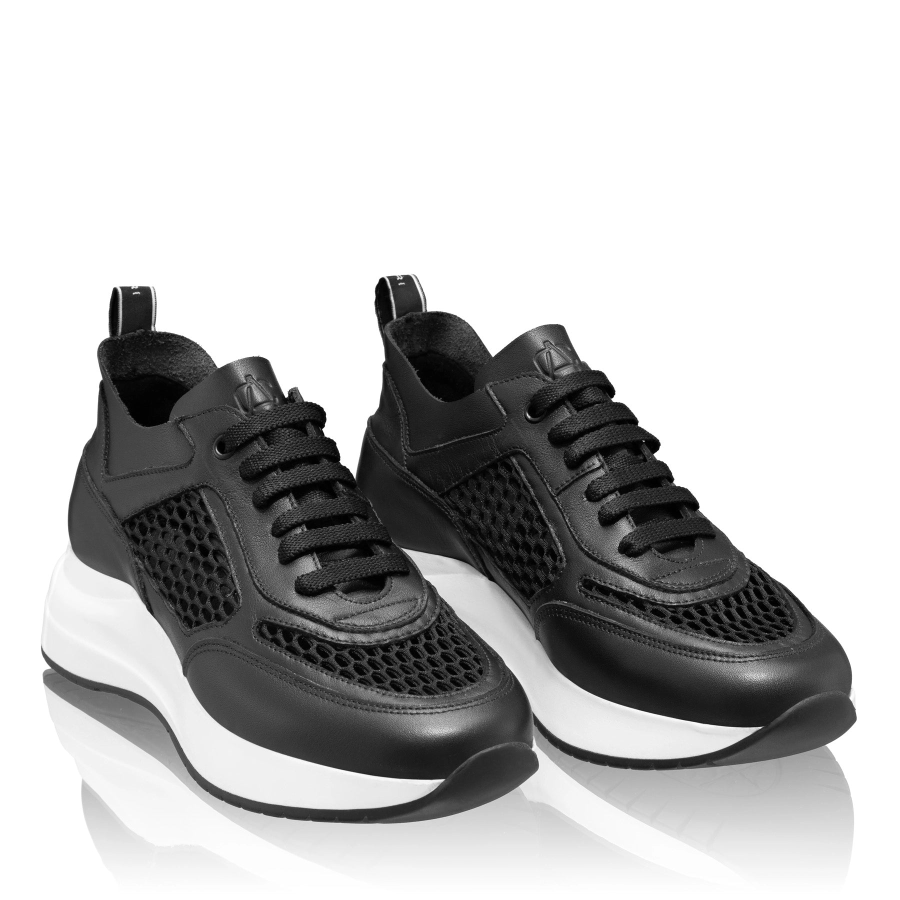 Pantofi Sport Dama 8132 Vitello+Rete Negru