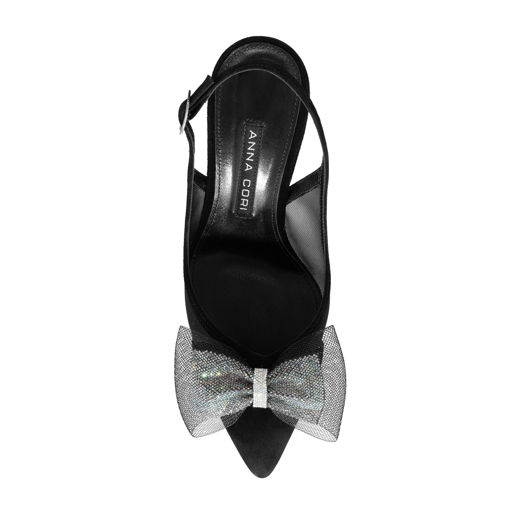 Pantofi Decupati Dama 8080 Camoscio+Rete Negru