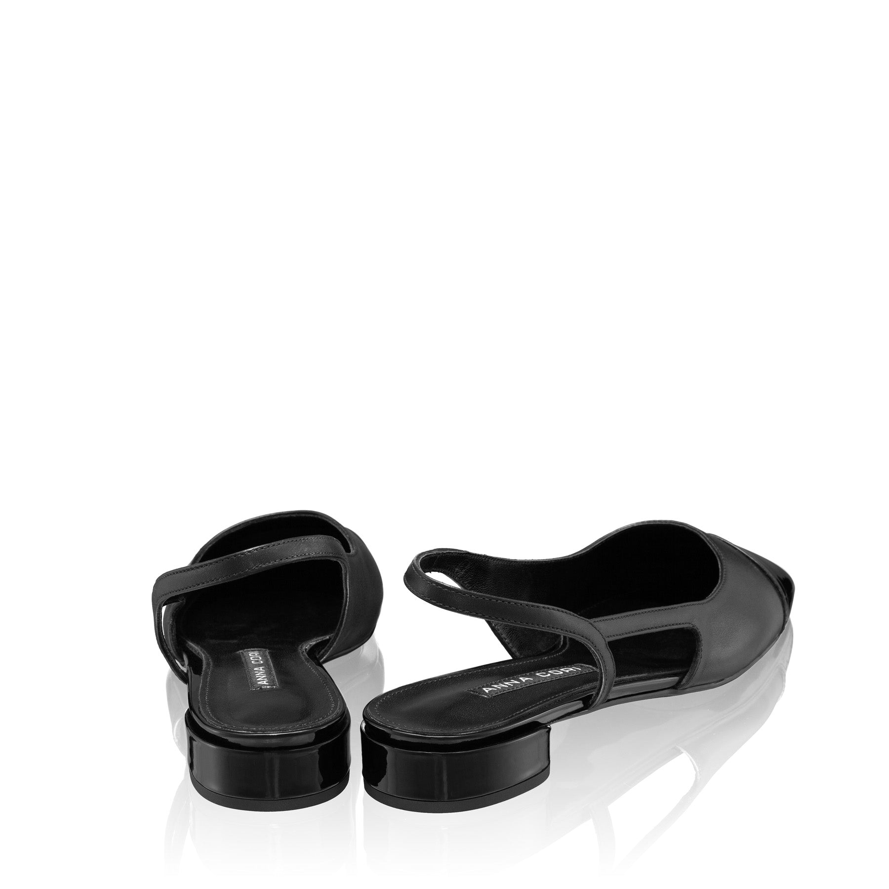 Pantofi Decupati Dama 8078 Vitello+Lac Negru