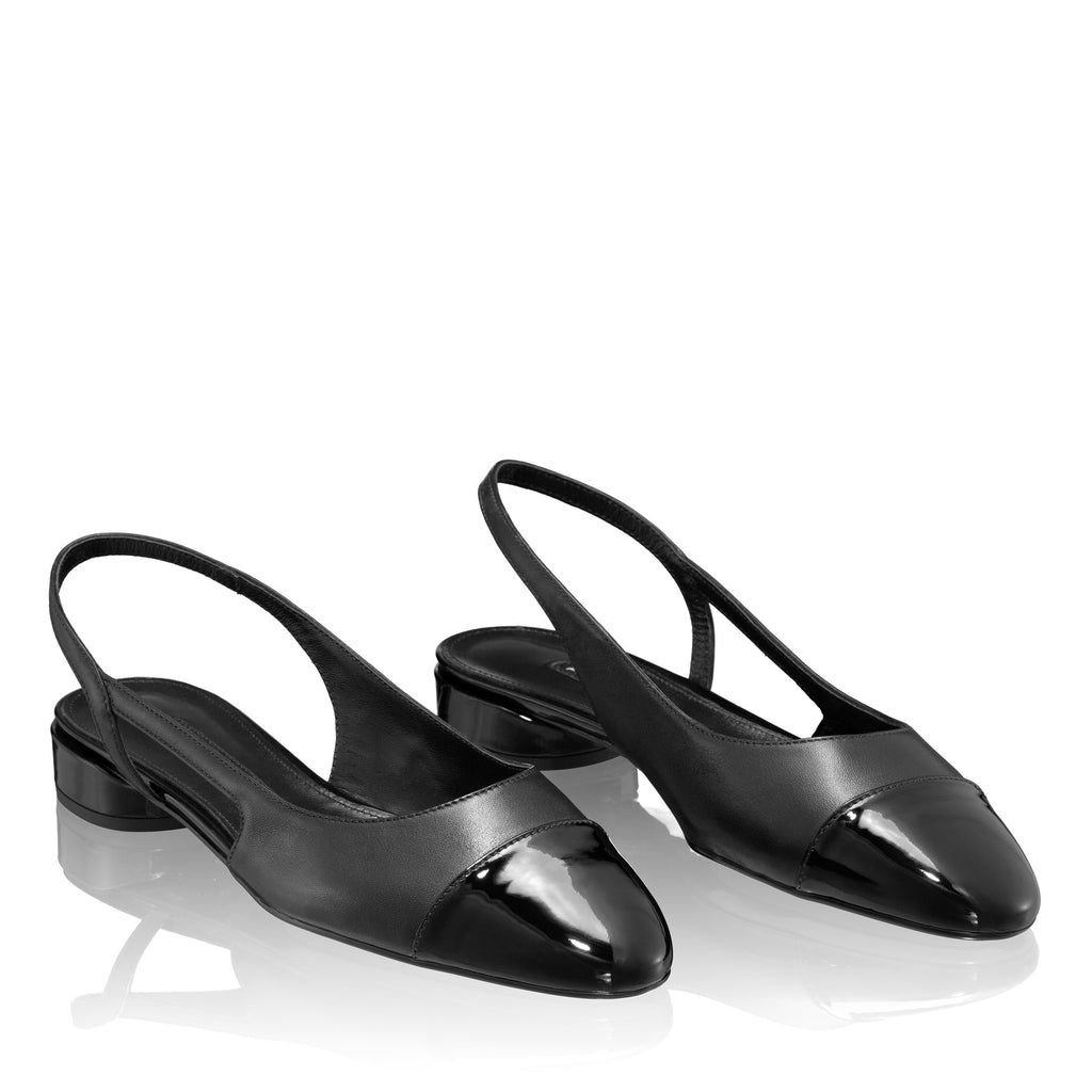 Pantofi Decupati Dama 8078 Vitello+Lac Negru