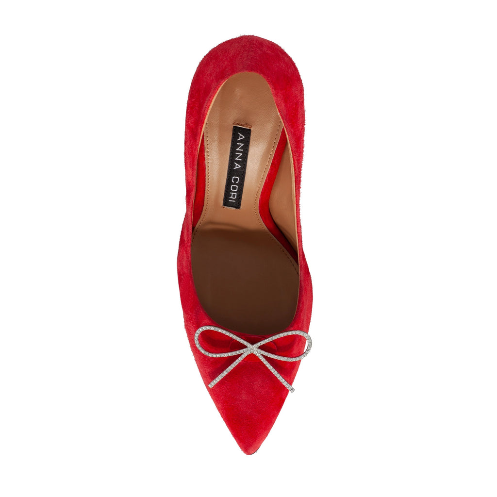 Pantofi Eleganti Dama 6094 Camoscio Rosu