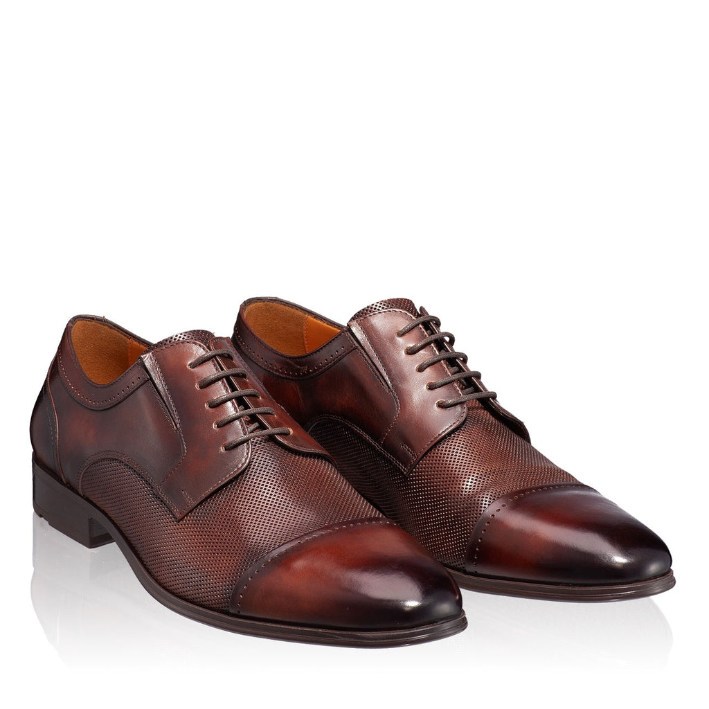 Pantofi Eleganti Barbati 6858 Vitello Foro Maro
