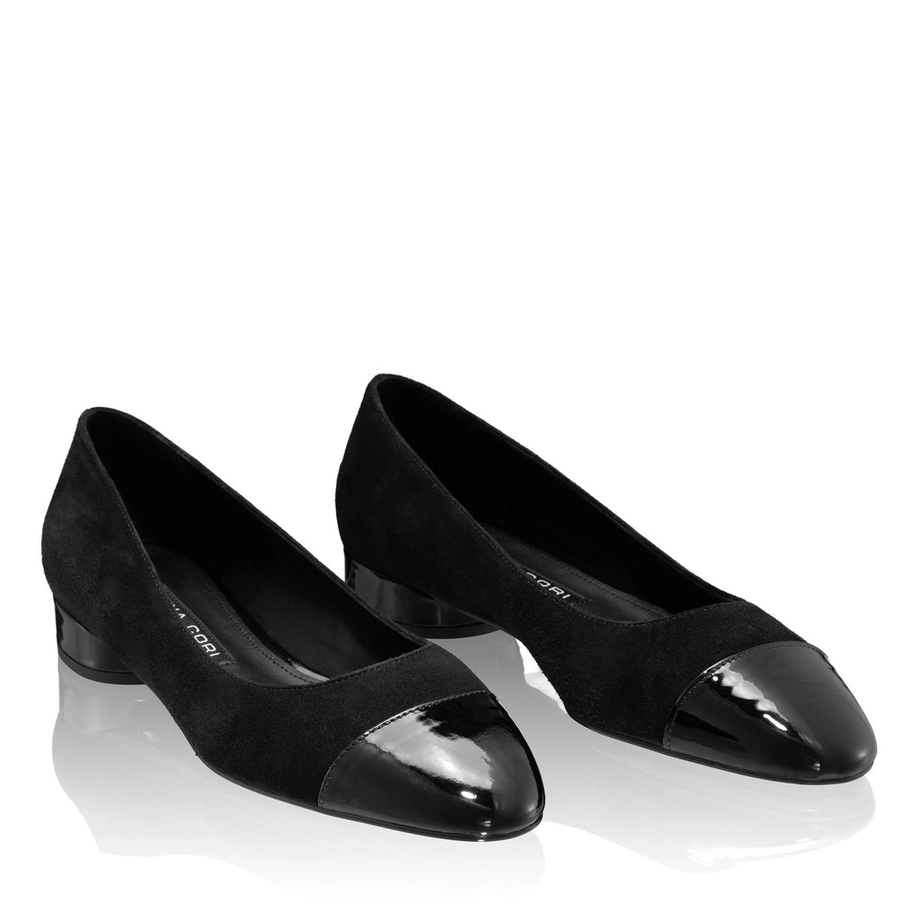 Pantofi Eleganti Dama 8120 Camoscio+Lac Negru