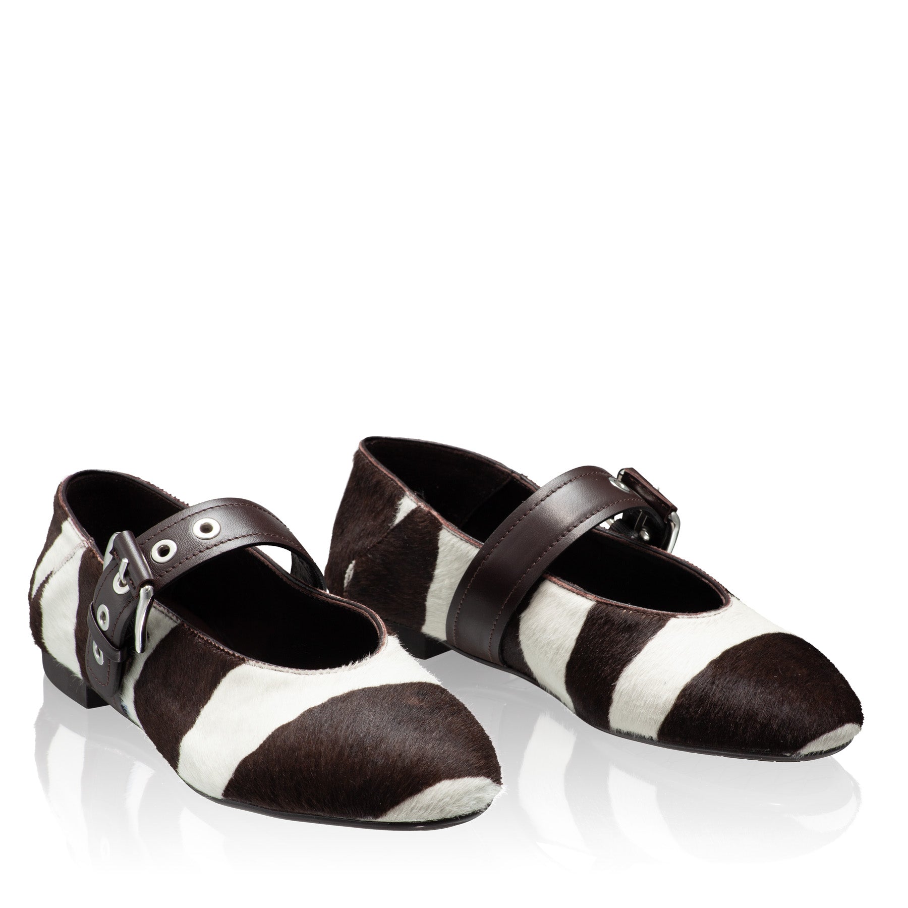 Balerini Dama 8173 Cavallino Zebra Alb+Maro