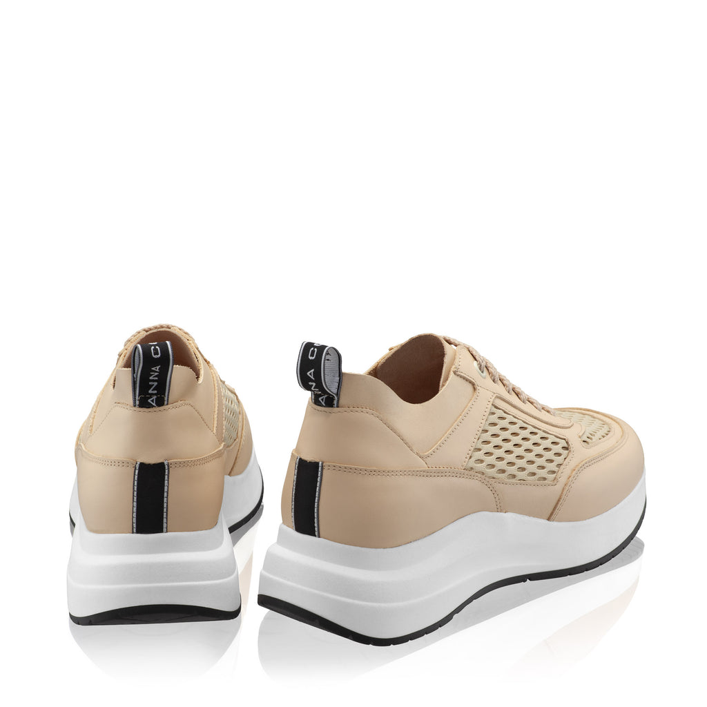 Pantofi Sport Dama 8132 Vitello+Rete Bej