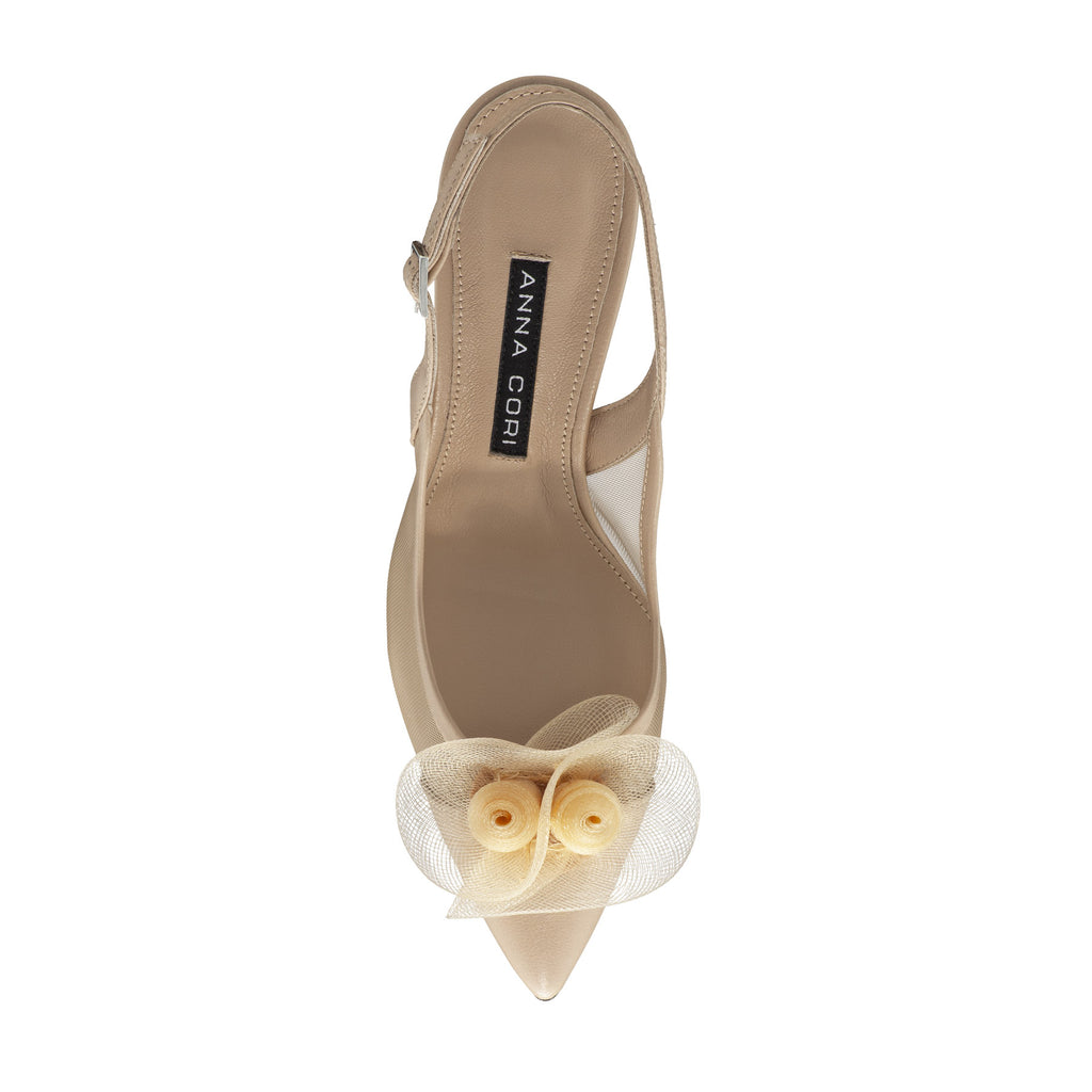 Pantofi Eleganti Dama 8086 Nappa+Rete Bej