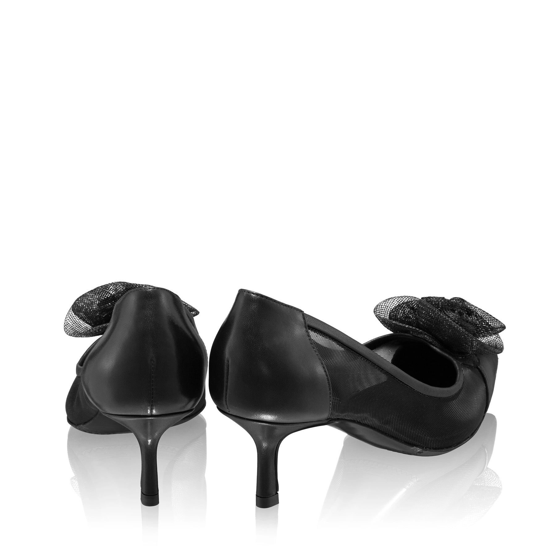 Pantofi Eleganti Dama 8081 Vitello+Rete Negru