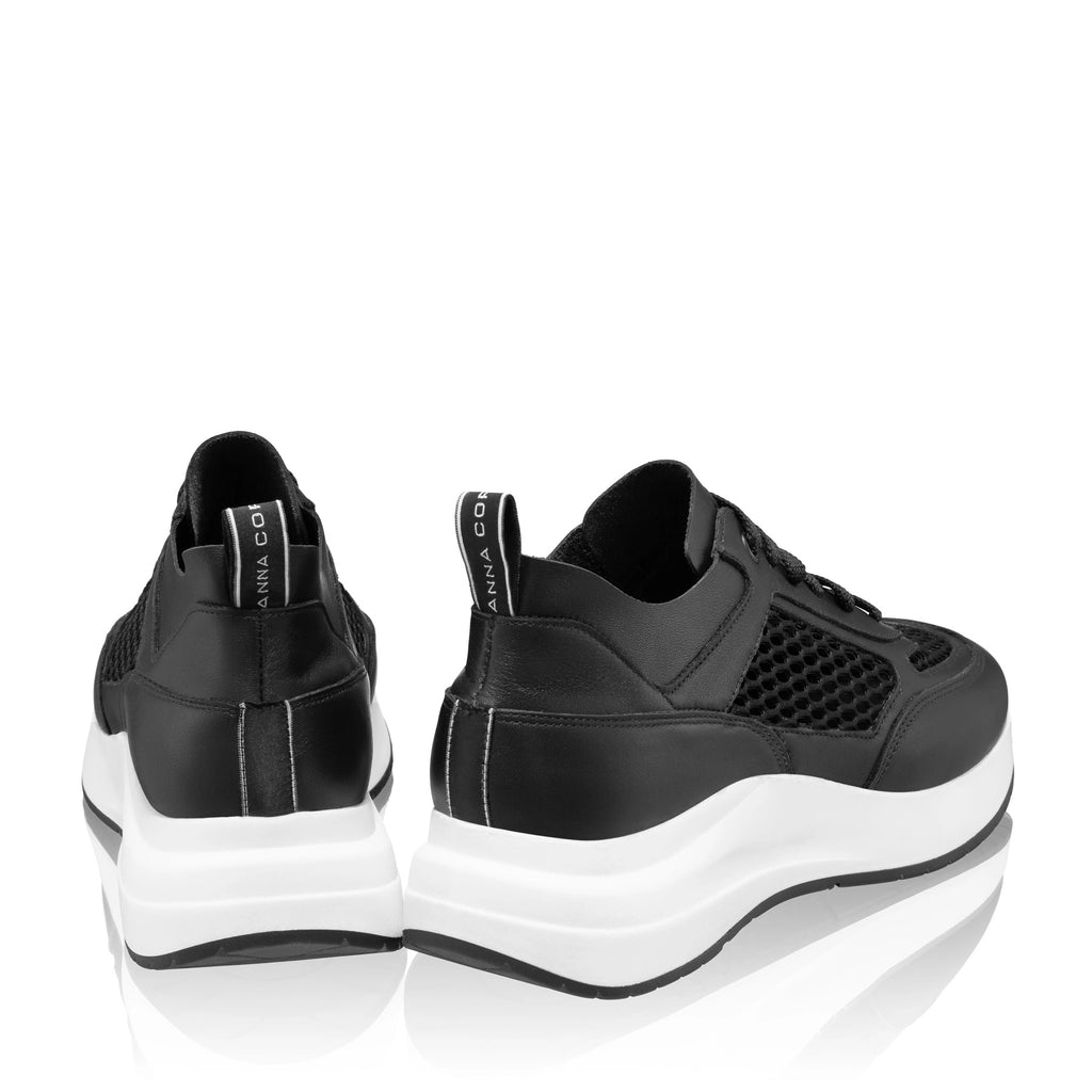 Pantofi Sport Dama 8132 Vitello+Rete Negru